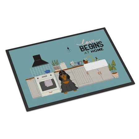 Carolines Treasures 18 x 27 in. Black Tan Cocker Spaniel Kitchen Scene Indoor or Outdoor Mat CK7797MAT